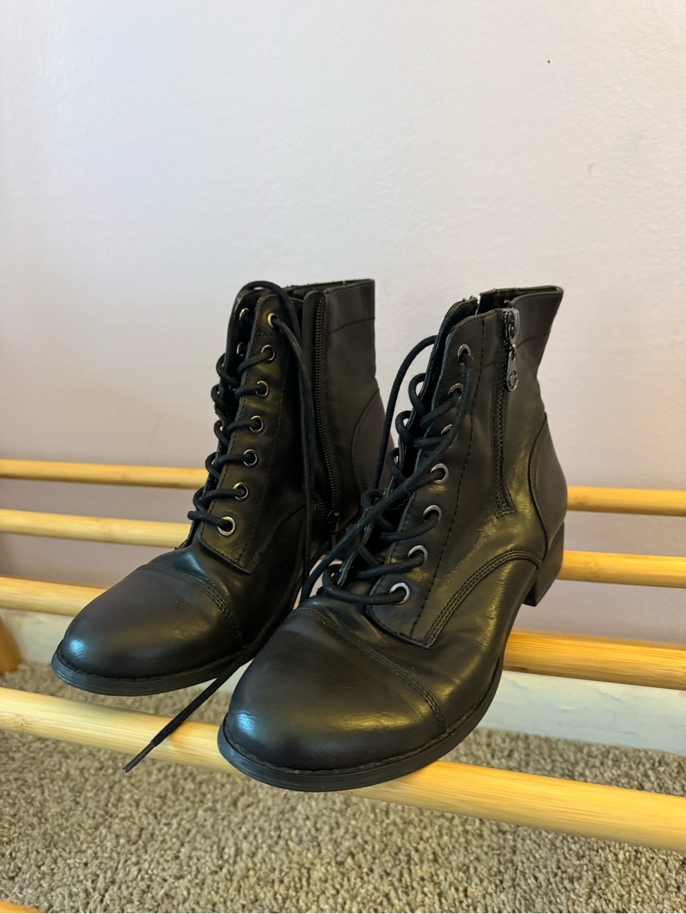 Dr. Scholl's Black Lace-Up Ankle Boots